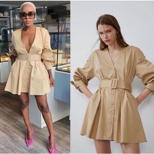 Zara blogger’s favorite tan mini dress